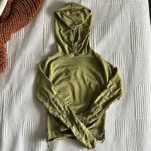 Free People Good Karma Hoodie Green XS/S